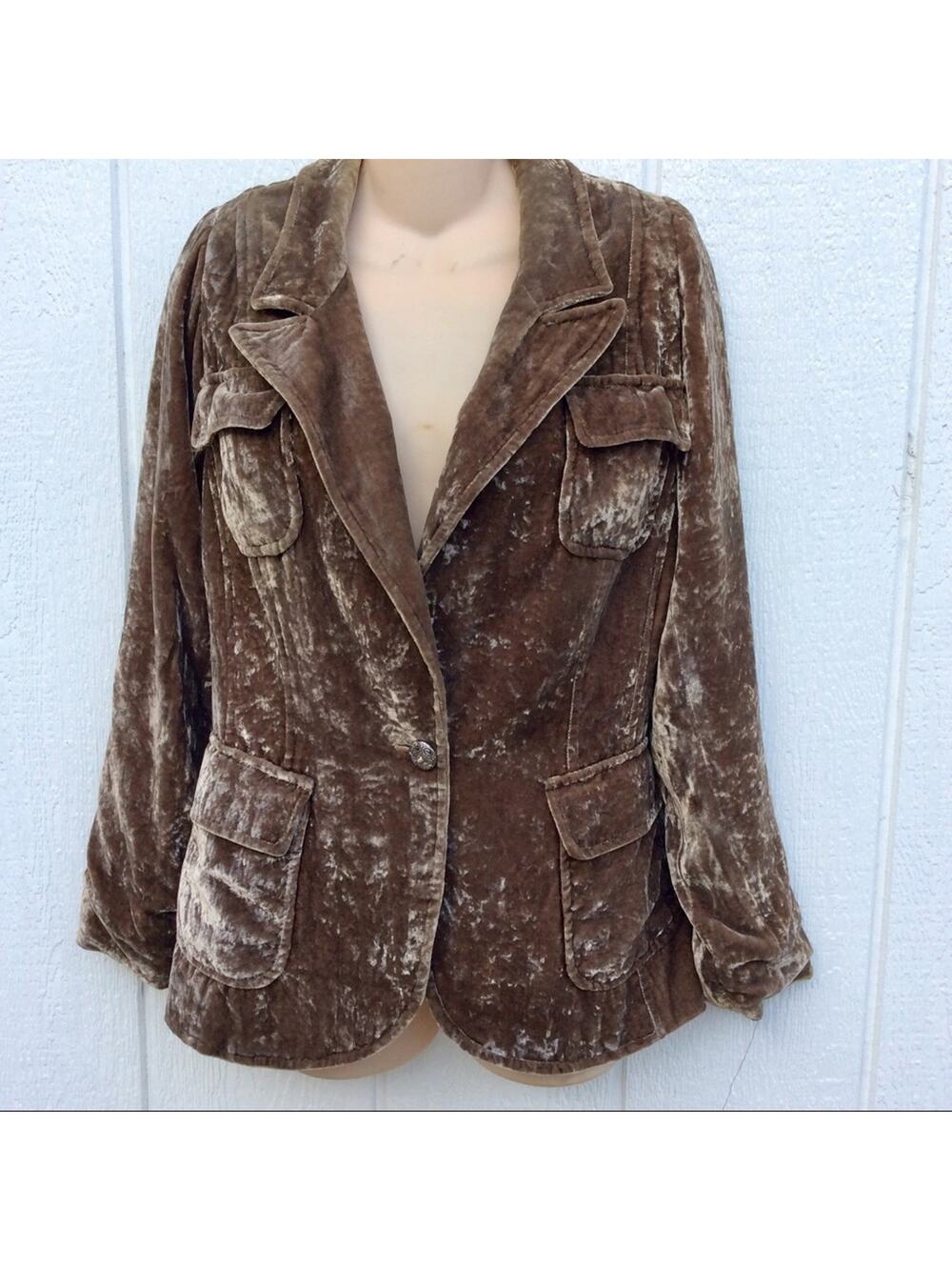 VINTAGE 80s CRUSHED VELVET BLAZER JACKET